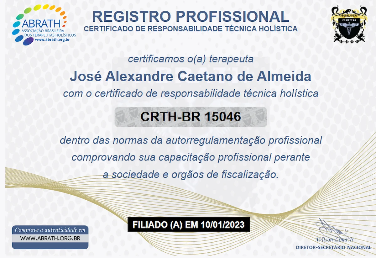 Responsavel Técnico e Editor Alexandre-Caetano-CRTH-BR-15046-certificado-ABRATH-